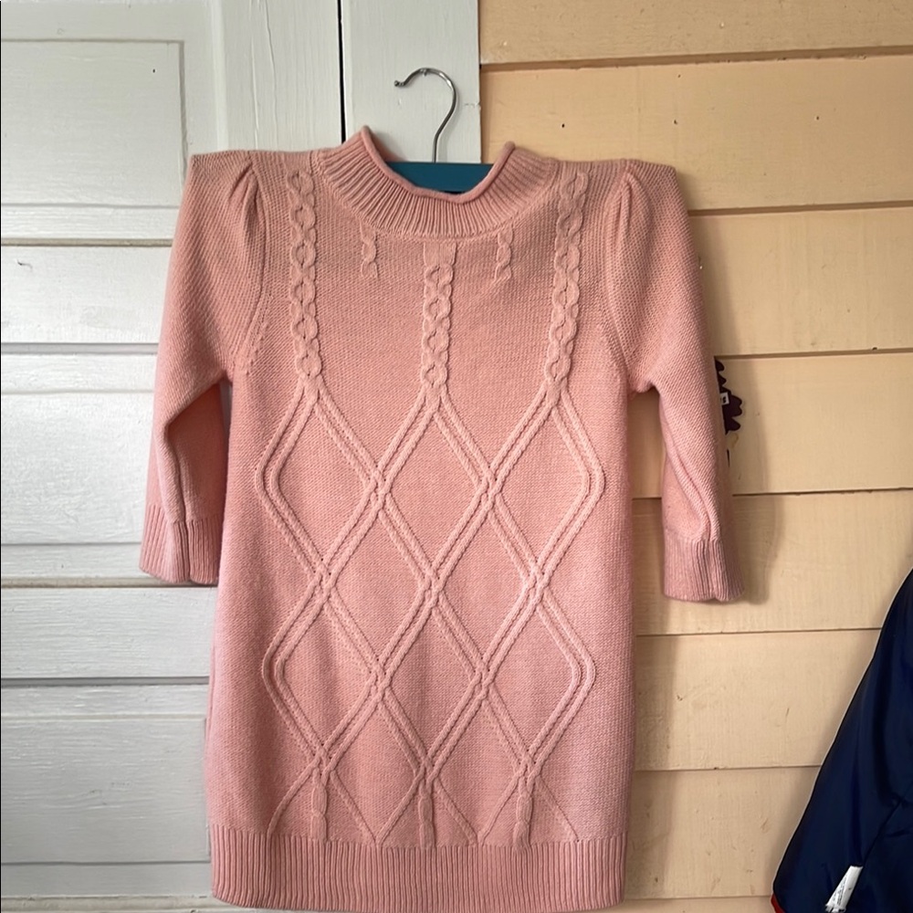 Elegant Pink Cable Knit Dress